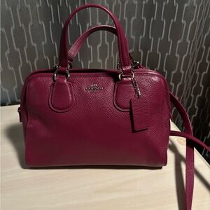 Coach 33735 Mini Nolita Crossbody Pebble Leather Raspberry
